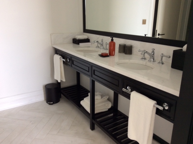 Park Hyatt London suite bathroom with a double sink